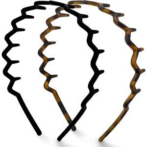 Women's Black/tort Non Slip Fashion Slicked Back Style Comfortable Comb Headband